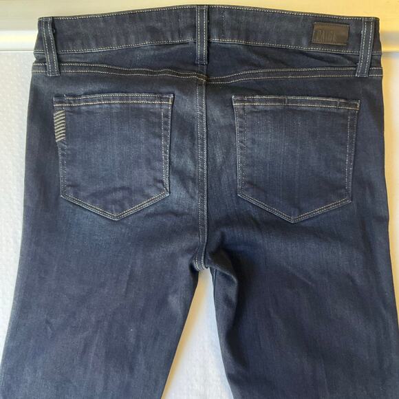 Paige Women Skyline Skinny Jeans size 28 Dark Blue Mid Rise Stretch Boot Cut - Picture 10 of 11